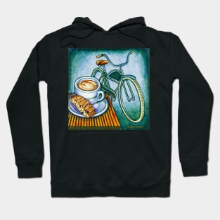 Green Electra Delivery Bicycle Coffee and biscotti Hoodie